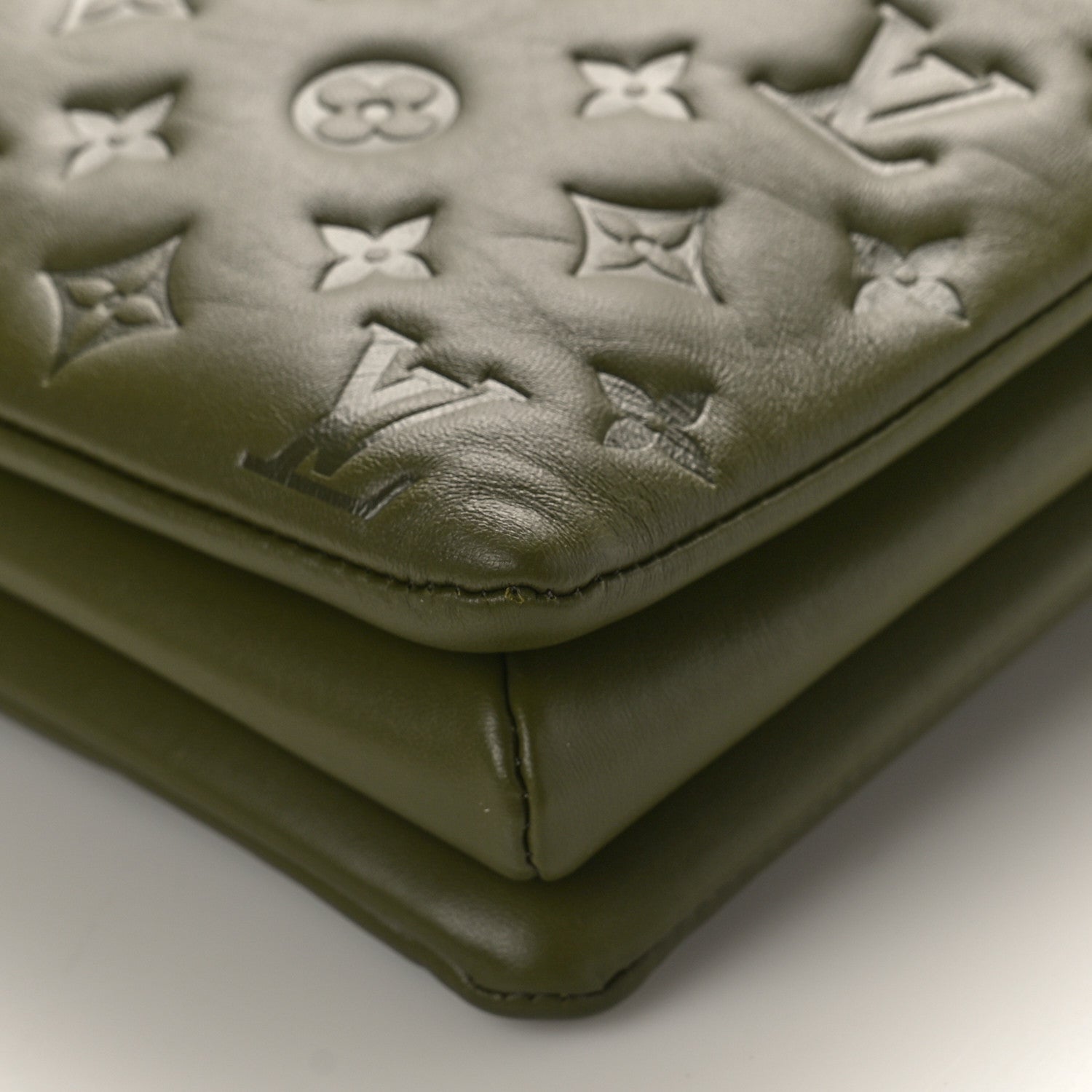 Louis Vuitton Lambskin Embossed Monogram Coussin MM Khaki 10 of 10