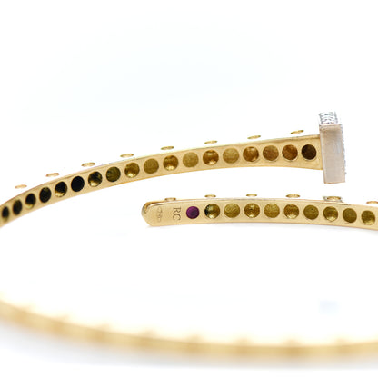 Roberto Coin 18K Yellow Gold Diamond Nail Bangle Bracelet 4 of 4