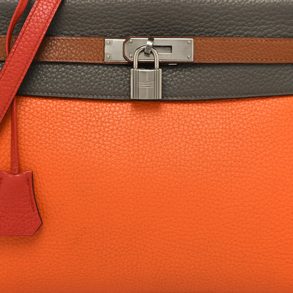Hermes Taurillon Clemence Arlequin Kelly Retourne 32 Orange Sanguine Gold 8 of 15