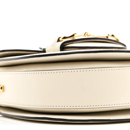 Gucci Azalea Calfskin Mini Horsebit 1955 Rounded Shoulder Bag Mystic White 9 of 10