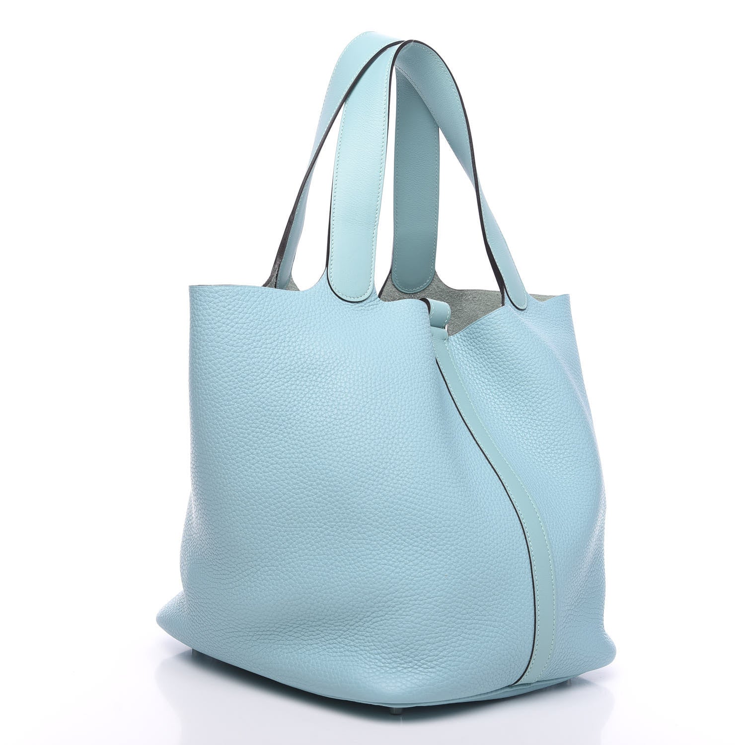 Hermes Taurillon Clemence Picotin 26 GM Bleu Atoll 2 of 10