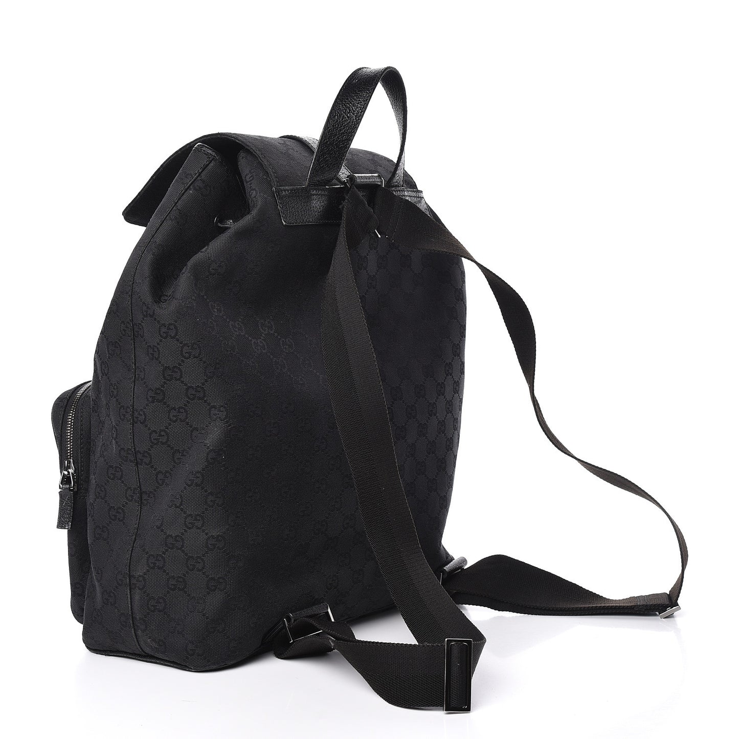 GG Monogram Single Buckle Backpack Black