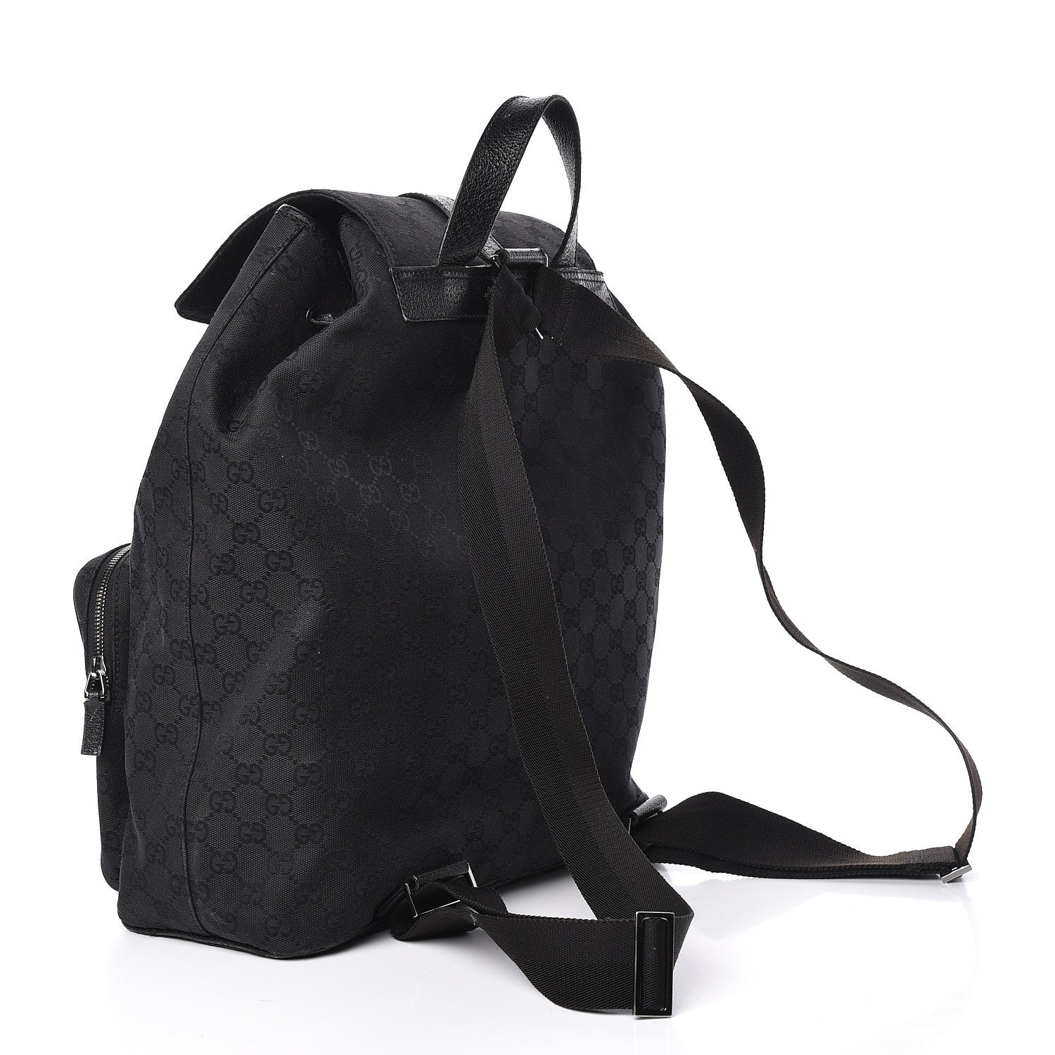 Gucci GG Monogram Single Buckle Backpack Black 3 of 18