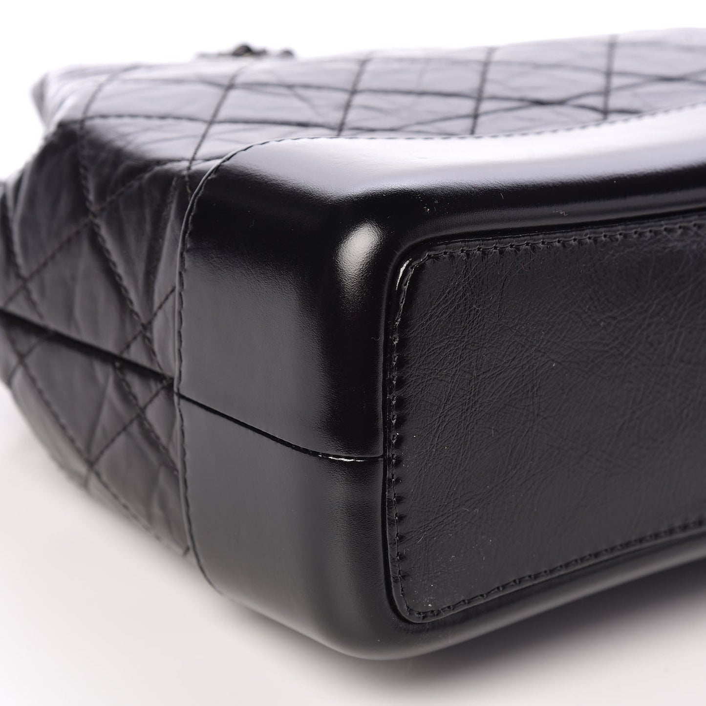 Aged Calfskin Quilted Small Gabrielle Backpack Black