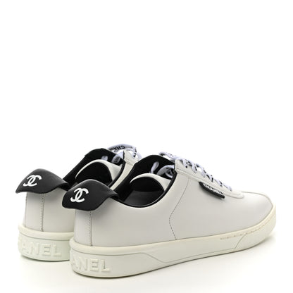 Chanel Calfskin CC Womens Sneakers 37 White 4 of 8