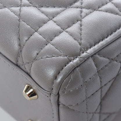 Christian Dior Metallic Lambskin Cannage Mini Lady Dior Grey 12 of 22