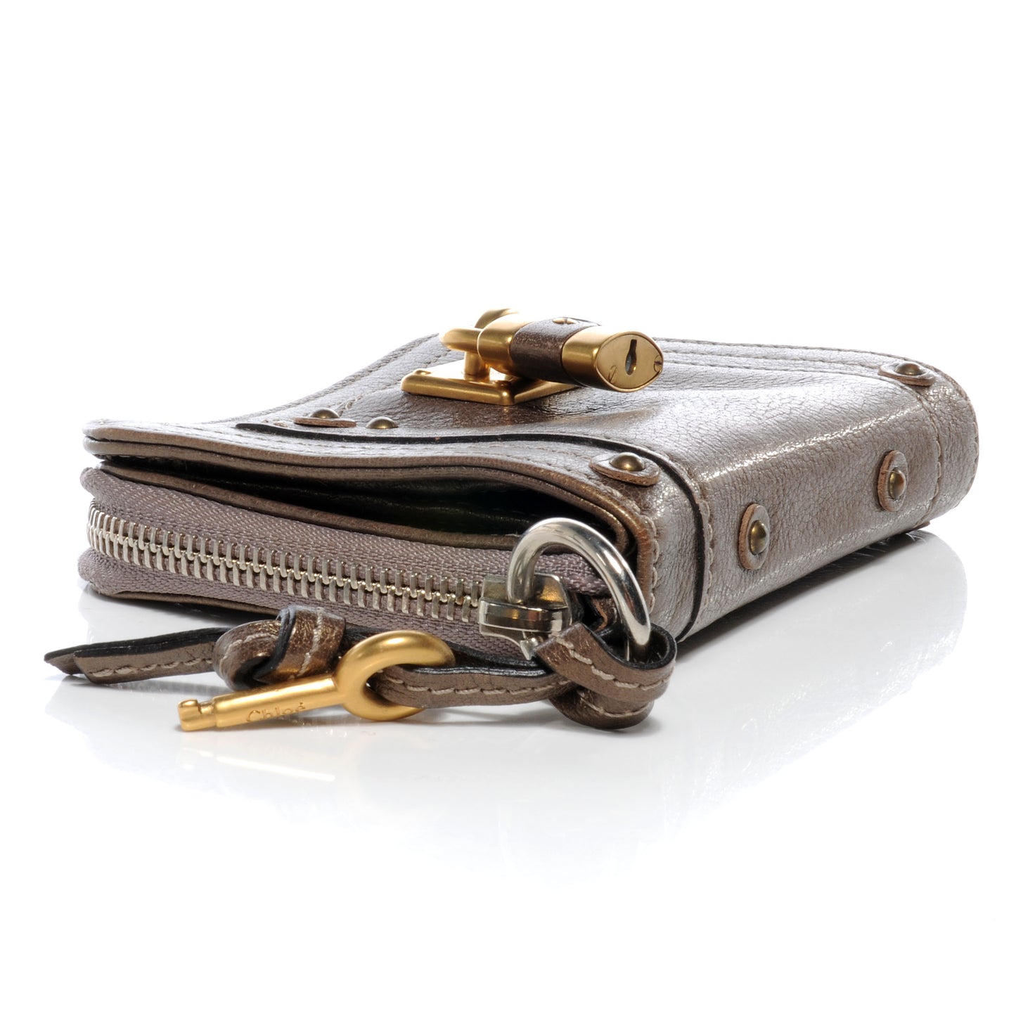 Leather Paddington French Wallet Metallic