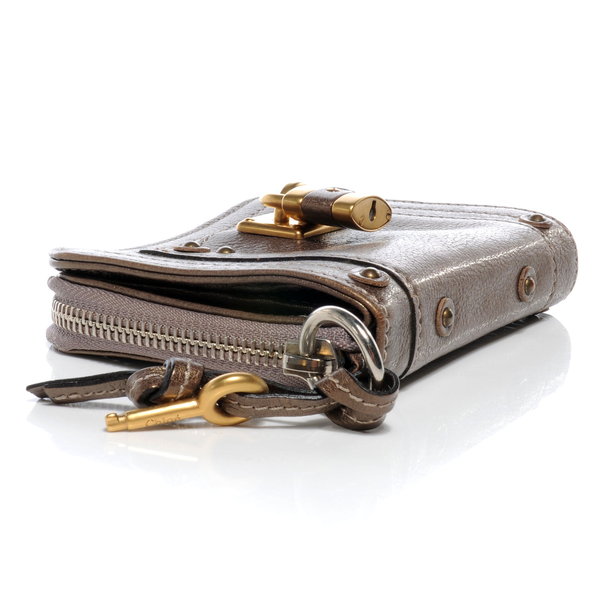 Chloe Leather Paddington French Wallet Metallic 5 of 8