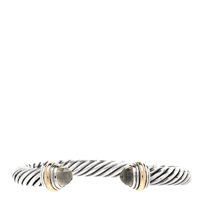 David Yurman Sterling Silver 14K Yellow Gold Prasiolite 7mm Cable Classics Bracelet 1 of 4