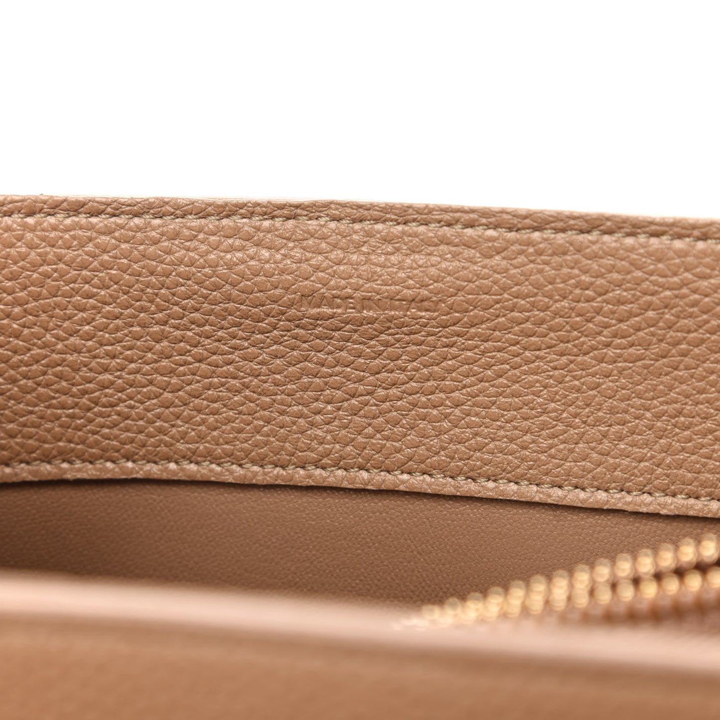 Grained Calfskin Small 16 Top Handle Bag Beige