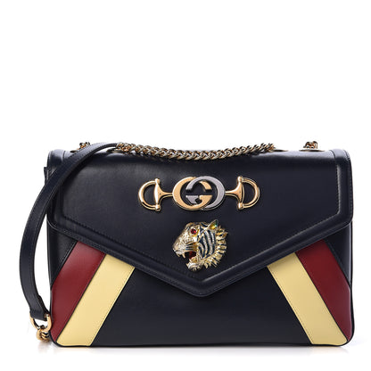 Gucci Vitello Palmellato Lux Crystal Medium Rajah Shoulder Bag Blue Romantic Cerise Butter Multicolor 1 of 10