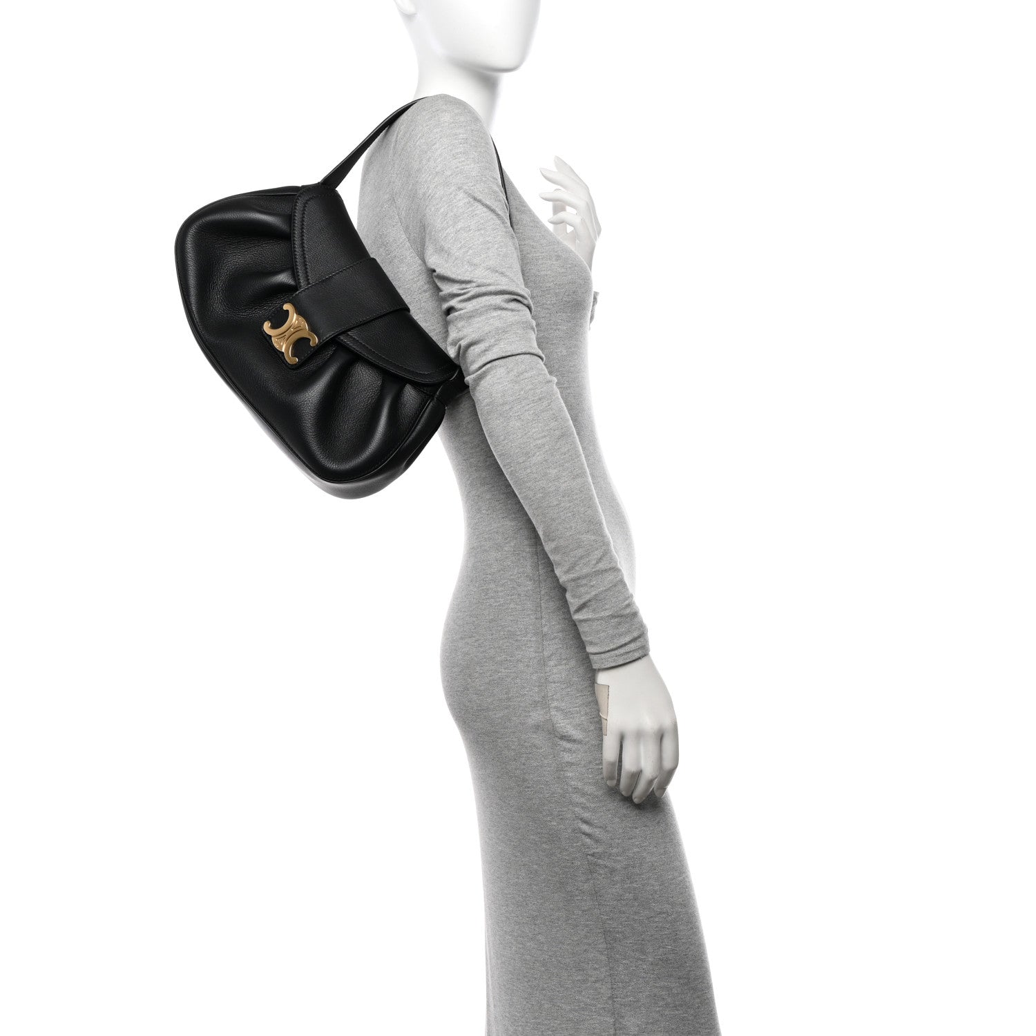 Celine Supple Grained Calfskin Teen Polly Black 2 of 9