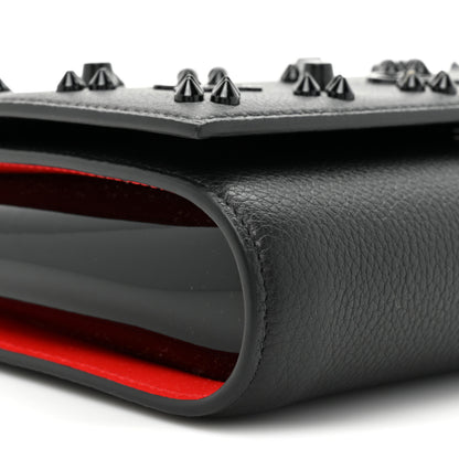 Christian Louboutin Calfskin Spikes Loubinthesky Paloma Clutch Black 9 of 12