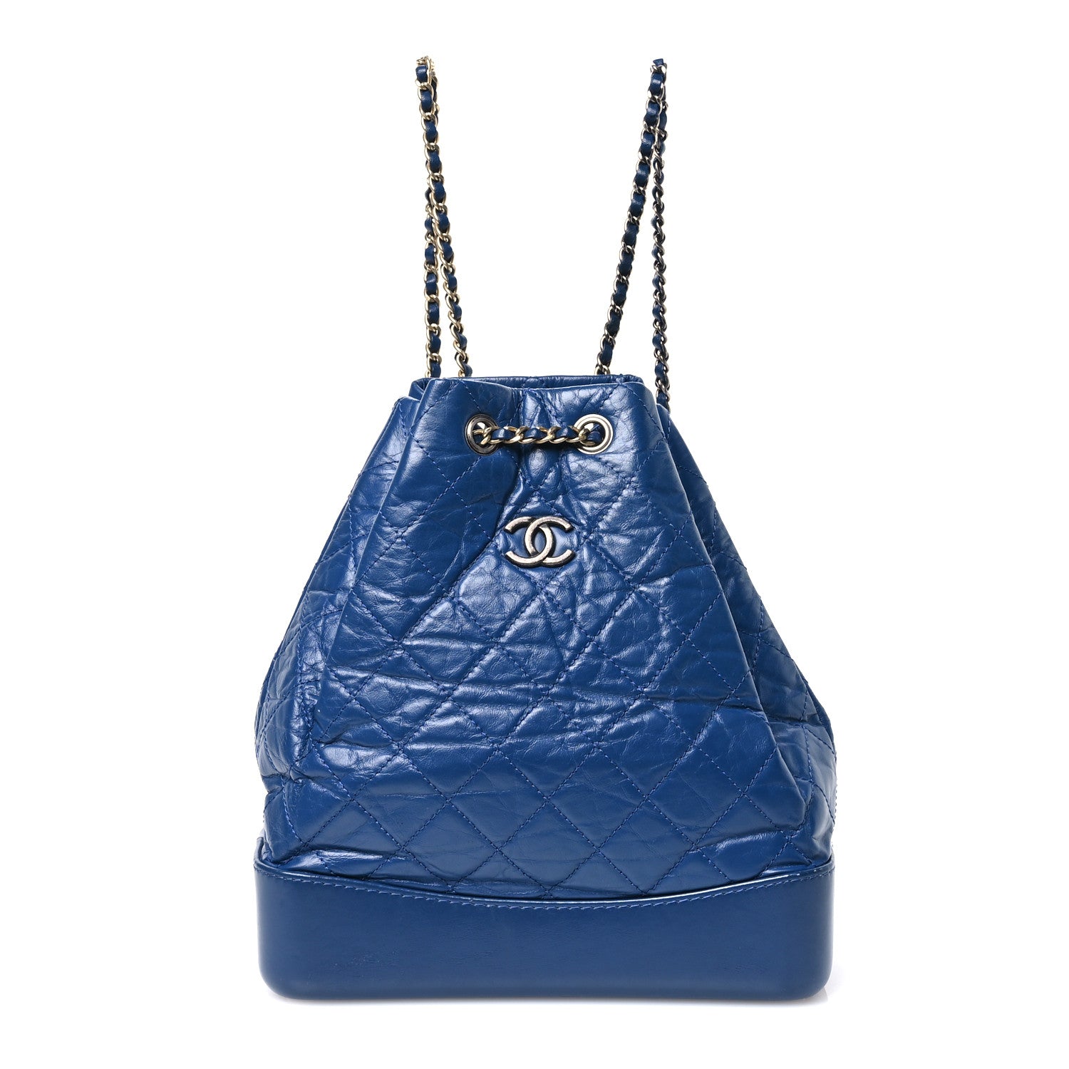 Chanel Aged Calfskin Quilted Gabrielle Backpack Blue 1 of 11