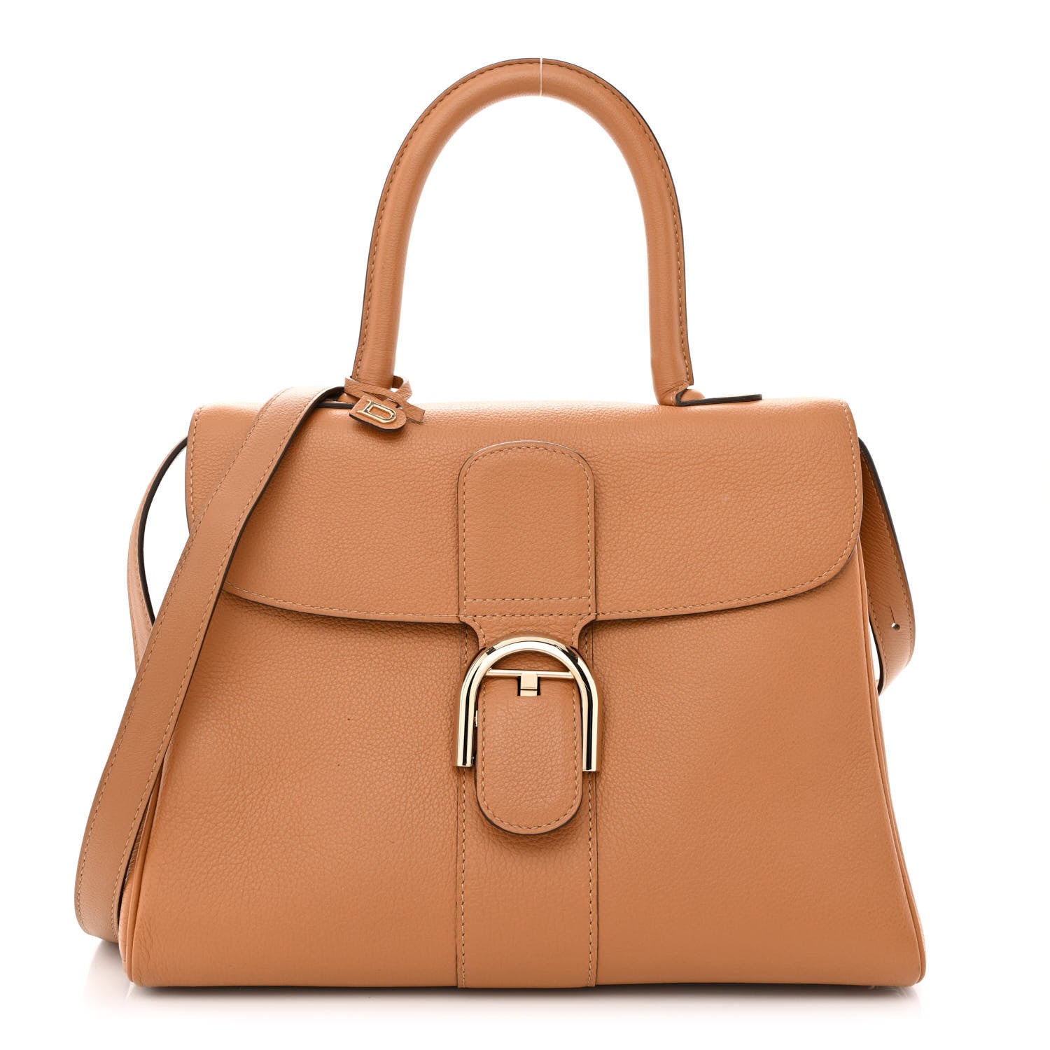 Delvaux Grained Calfskin MM Brillant Satchel Natural 3 of 14