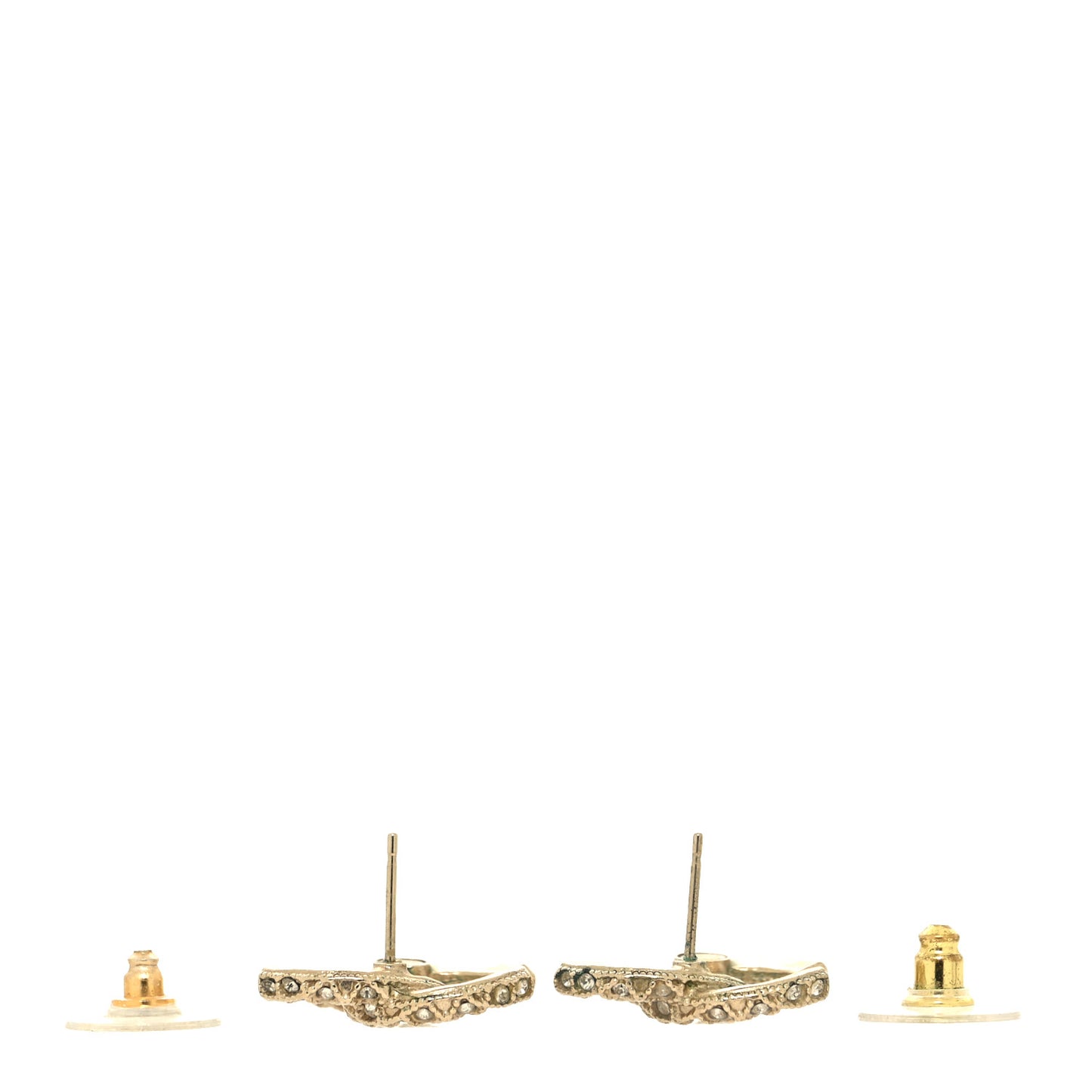 Crystal CC Earrings Light Gold