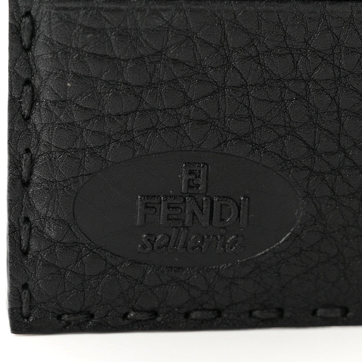 Fendi Cuoio Romano Selleria Compact Wallet Black 7 of 9
