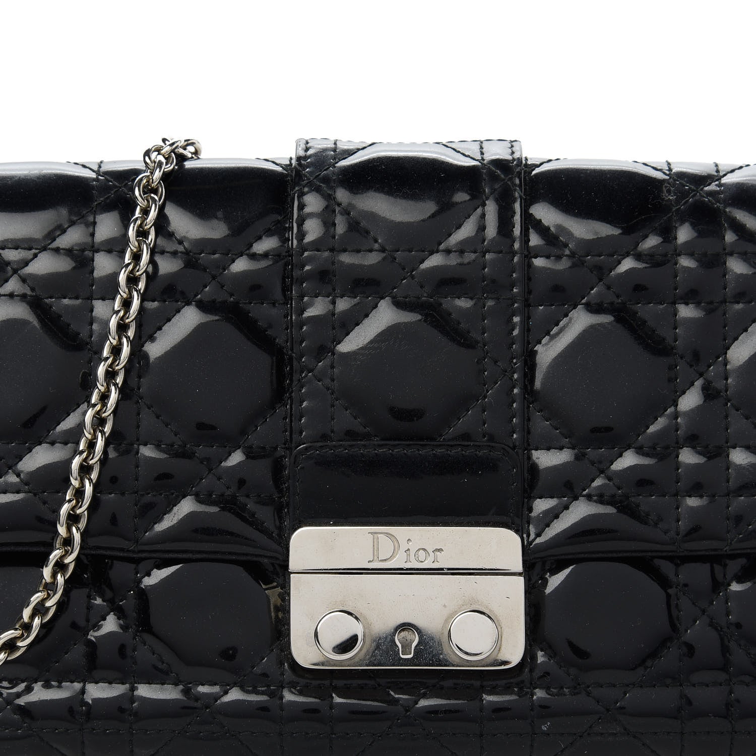 Christian Dior Patent Cannage New Lock Pouch Black 10 of 10