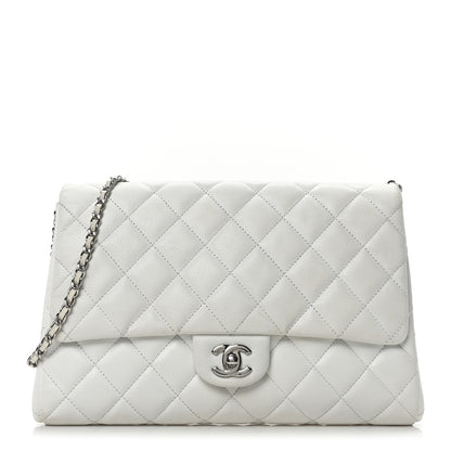 Chanel Caviar Quilted Clutch With Chain Flap White 1 of 10