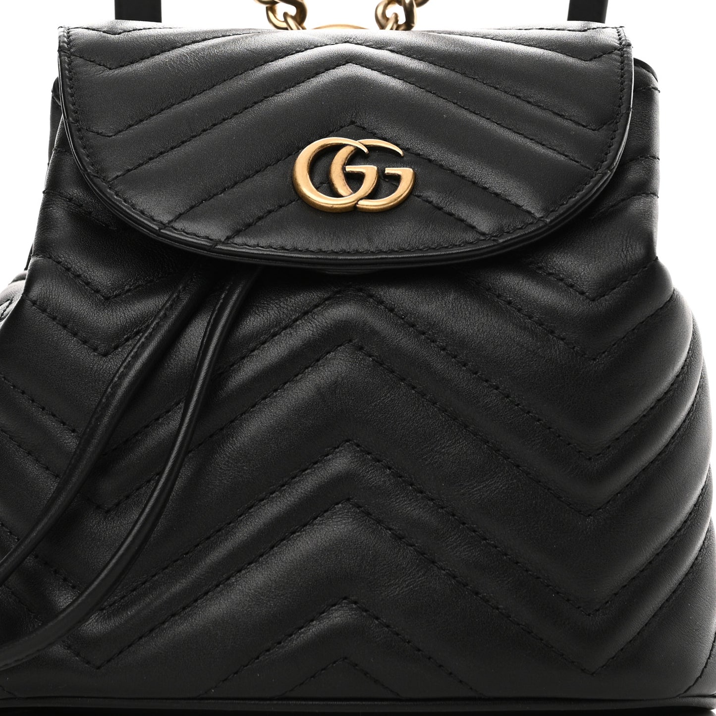 Calfskin Matelasse GG Marmont Flap Backpack Black