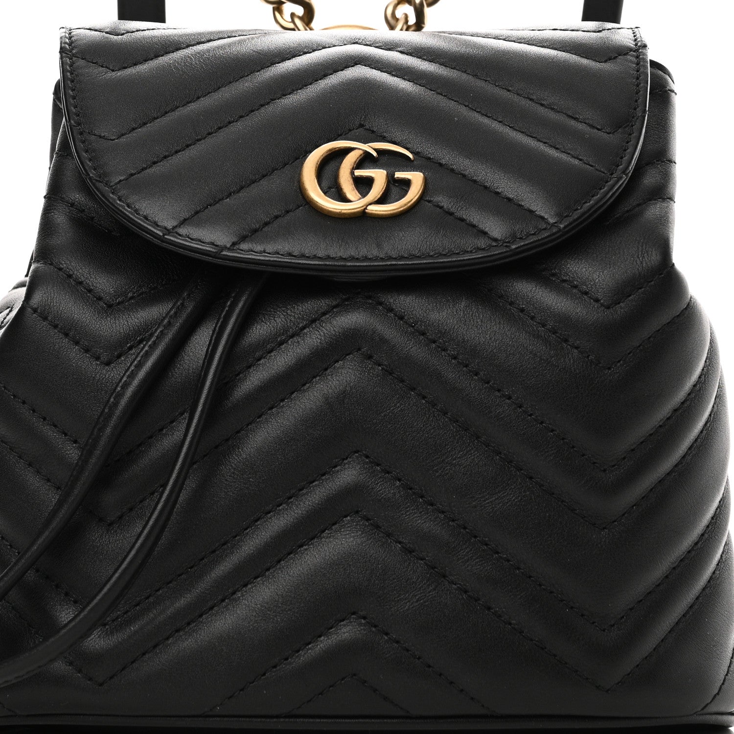 Gucci Calfskin Matelasse GG Marmont Flap Backpack Black 8 of 10
