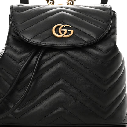 Gucci Calfskin Matelasse GG Marmont Flap Backpack Black 8 of 10