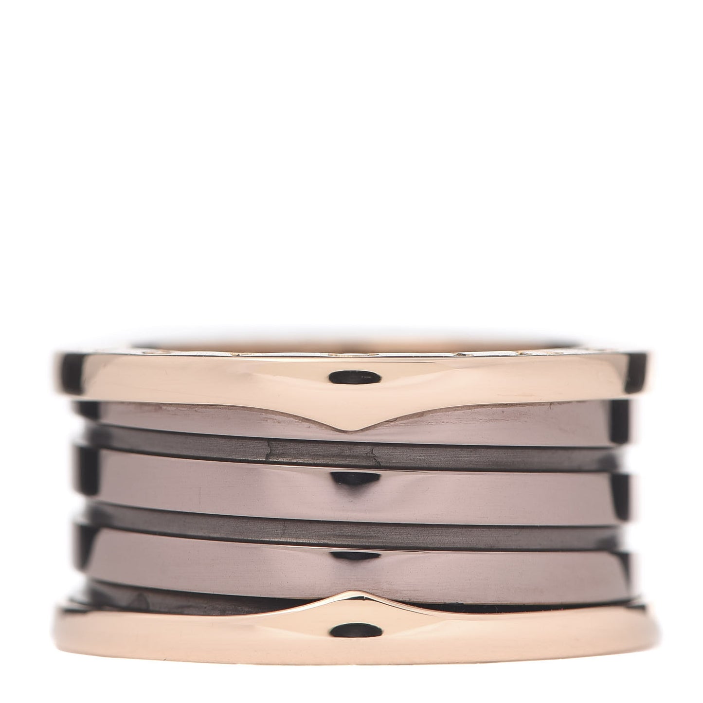 18K Rose Gold Bronze Cermet B.Zero1 Roma Four-Band Ring 59 8.75