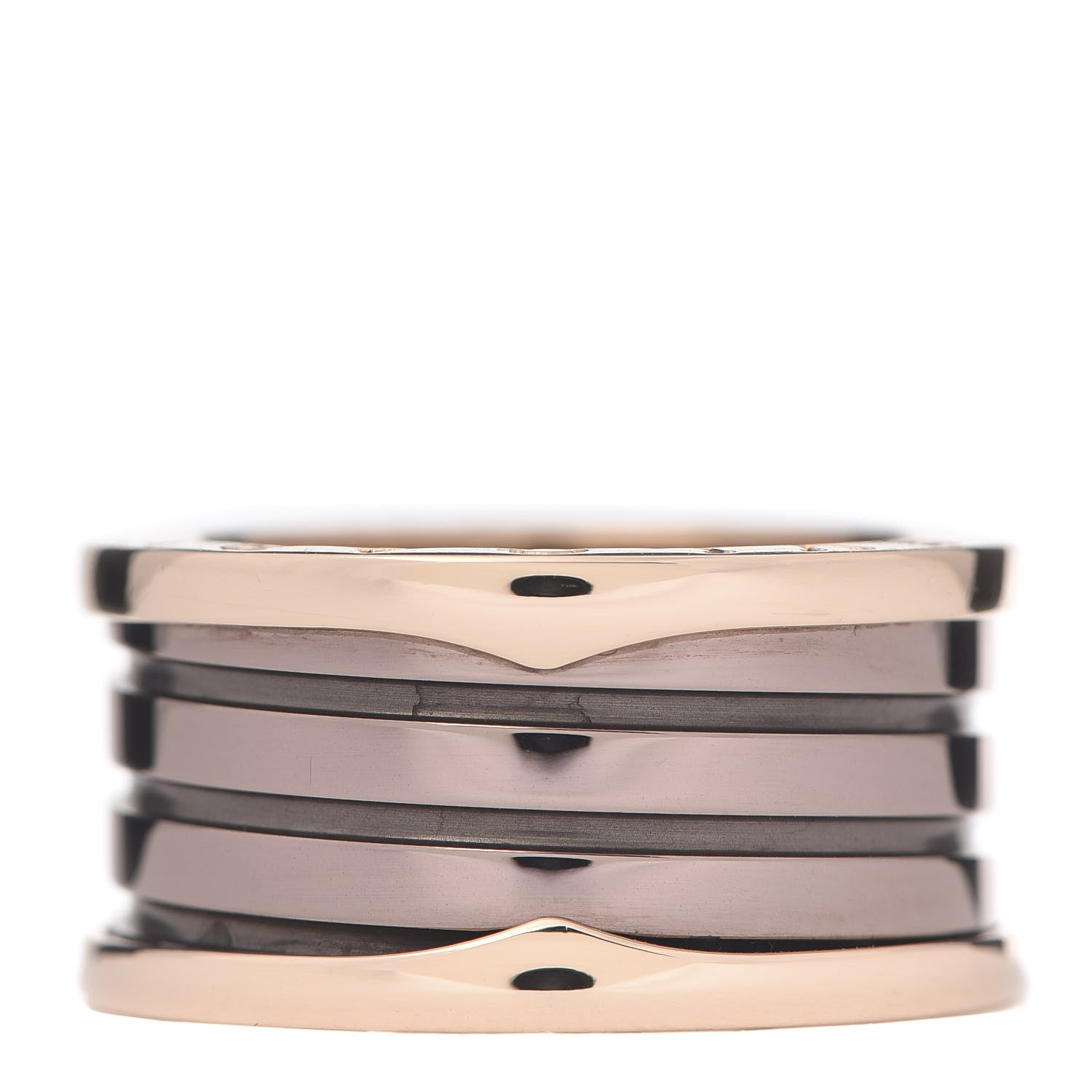 Bulgari 18K Rose Gold Bronze Cermet B.Zero1 Roma Four-Band Ring 59 8.75 1 of 5