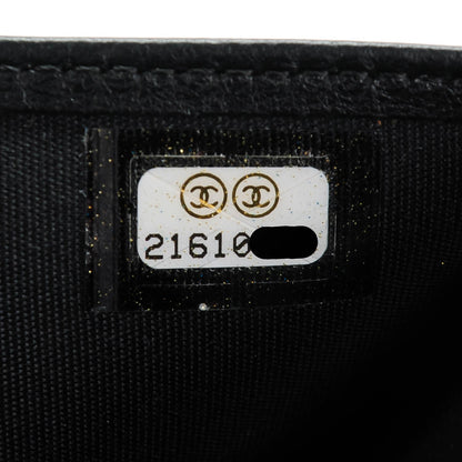 Chanel Lambskin Quilted Compact Boy Wallet Black 8 of 8