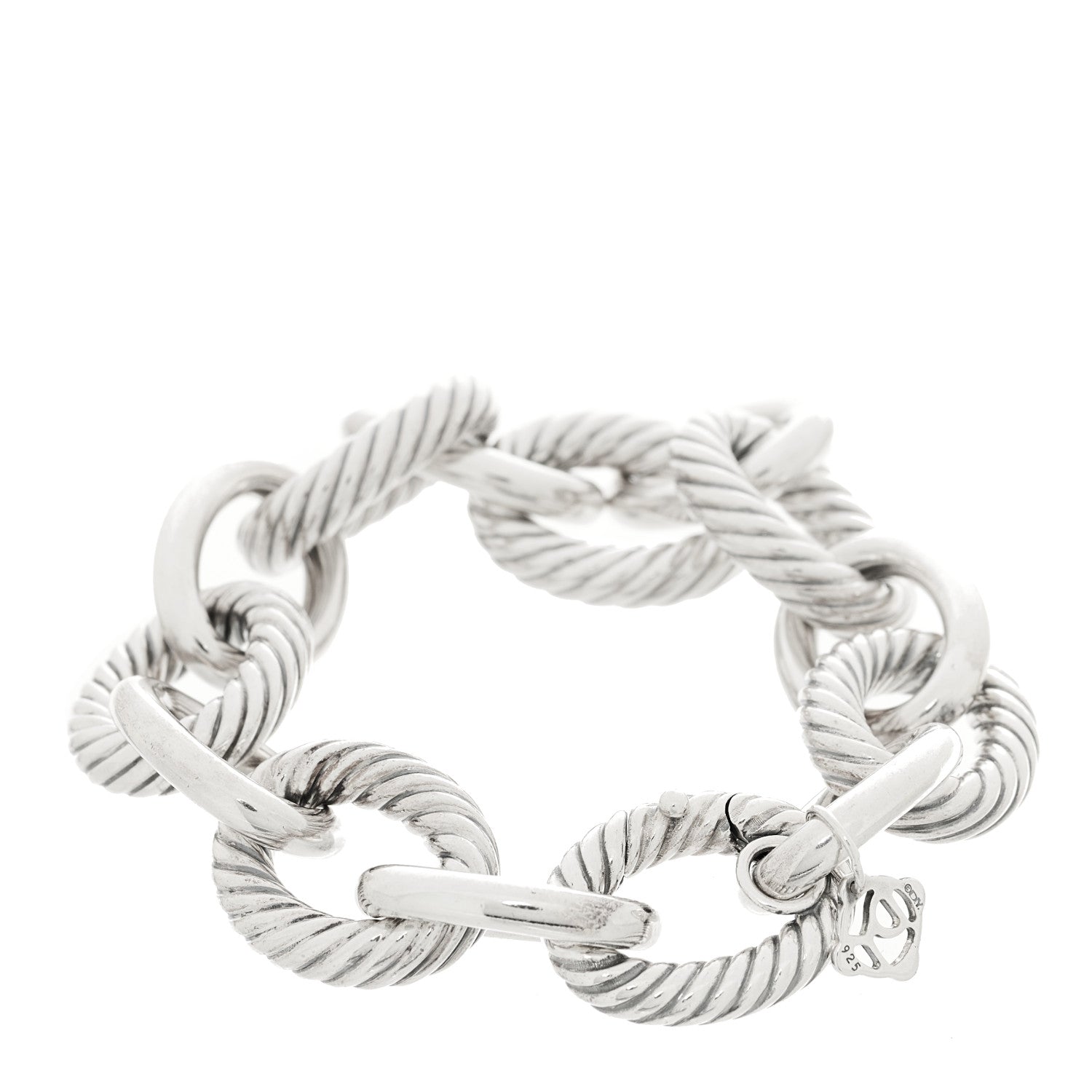 David Yurman Sterling Silver 17mm Extra Large Oval Link Bracelet 2 of 3