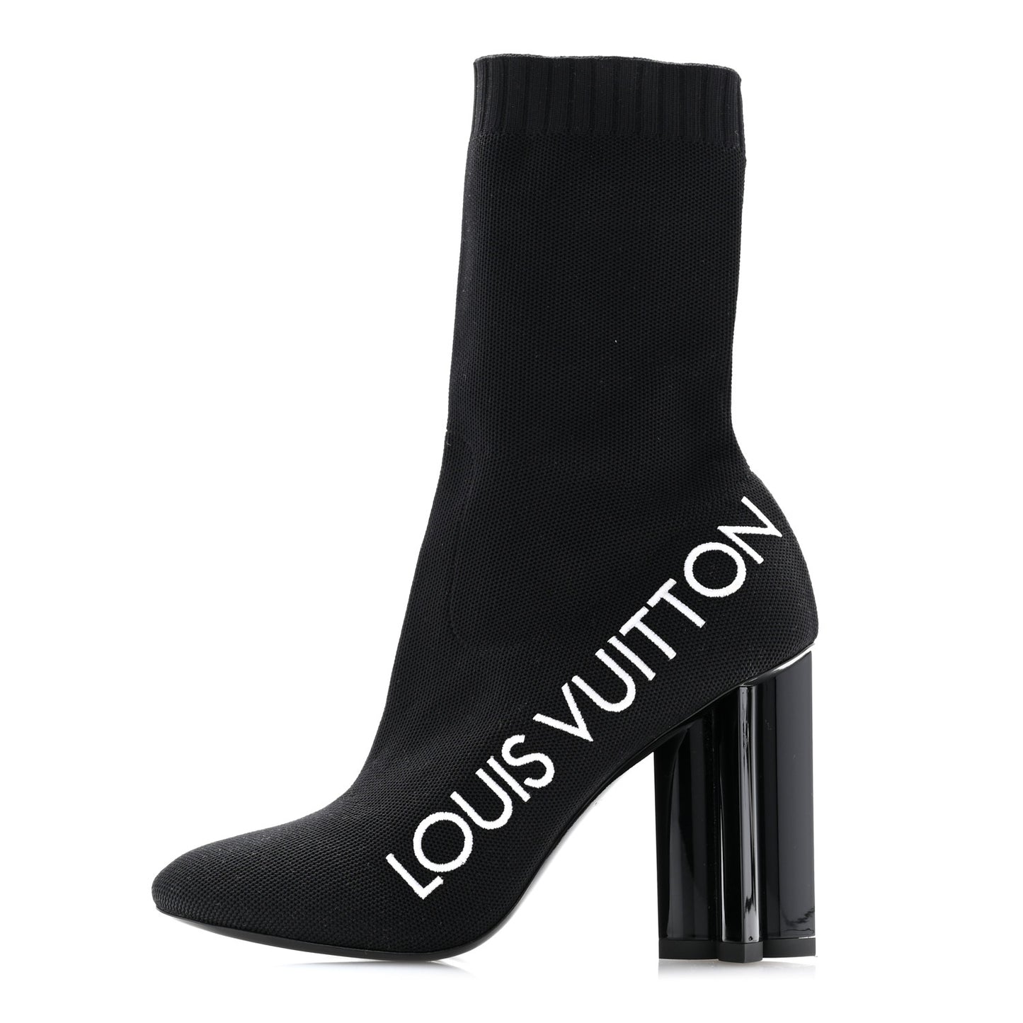 Stretch Fabric Silhouette Ankle Boots 37 Black