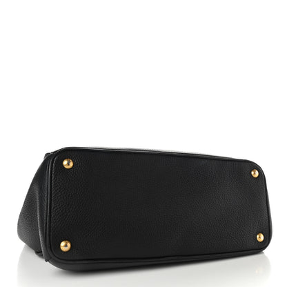 Prada Vitello Daino Large Double Zip Tote Black 3 of 10