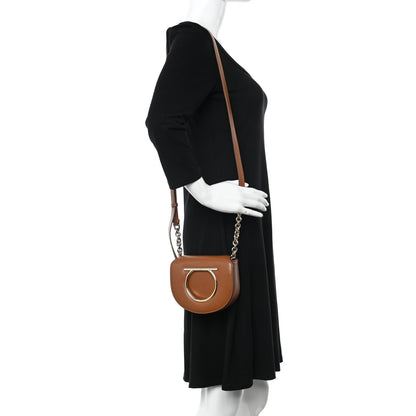 Salvatore Ferragamo Calfskin Small Vela Flap Bag Brown 2 of 12
