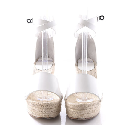 Hermes Calfskin Tivoli Espadrille Wedge Sandals 40 White 3 of 10