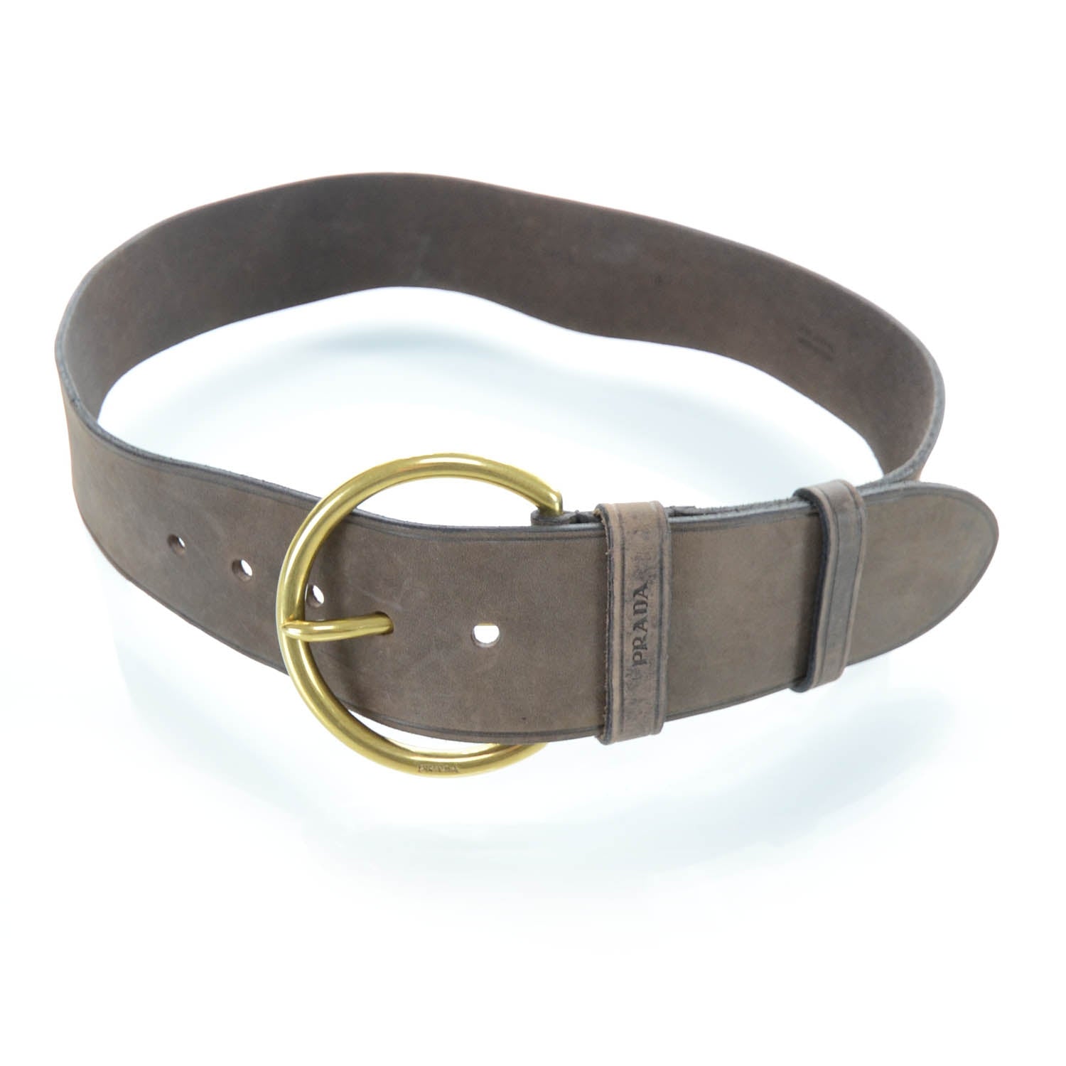 Prada Leather Simple Belt Brown 1 of 6