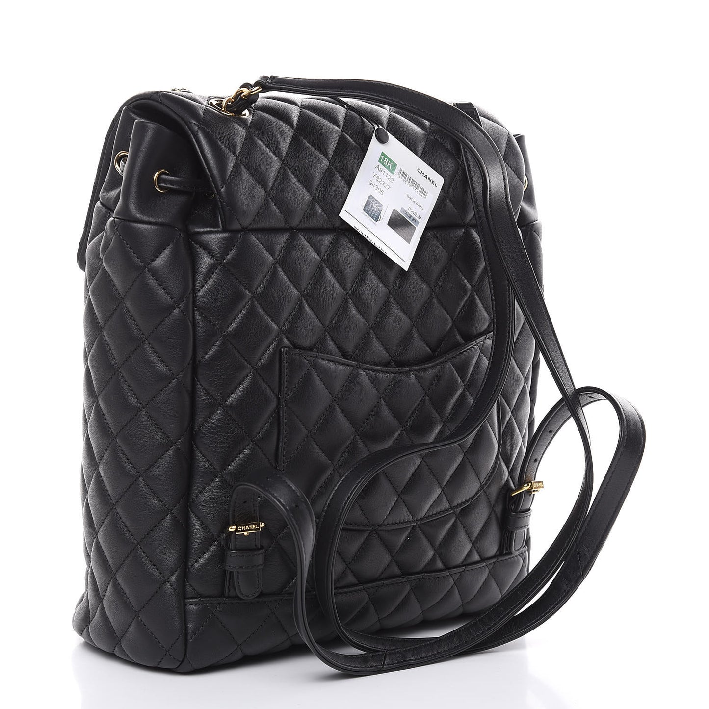 Lambskin Quilted Large Urban Spirit Backpack Black