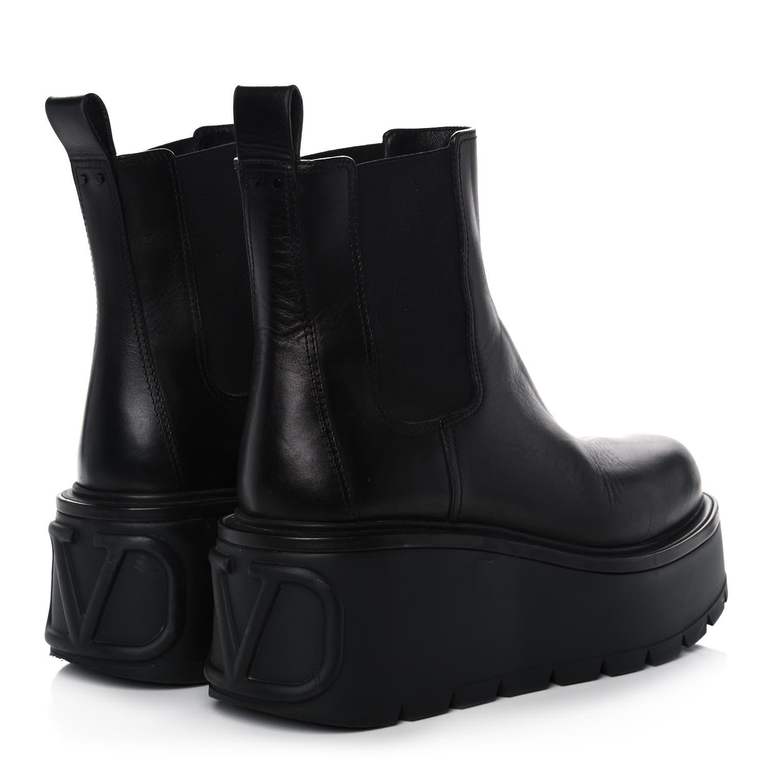 Valentino Garavani Calfskin VLOGO Uniqueform Chelsea 55/85mm Flatform Ankle Boots 41 Black 4 of 11