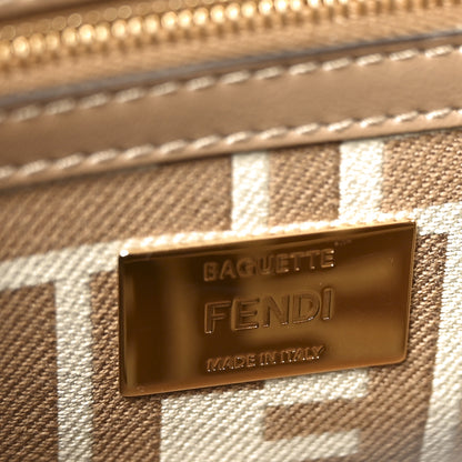 Fendi Canvas Pequin Striped Baguette Beige Sand 6 of 10