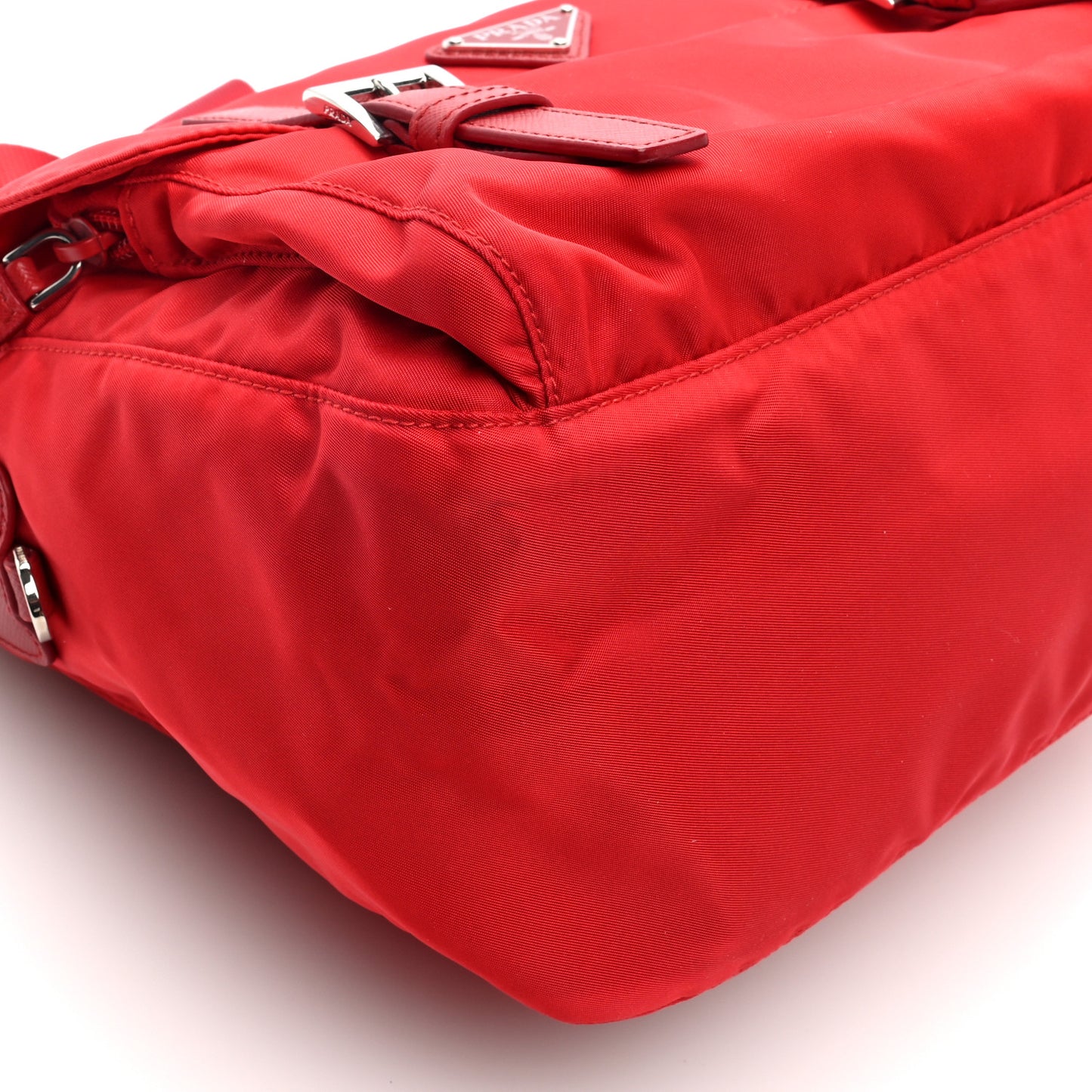 Tessuto Nylon Saffiano Messenger Bag Rosso