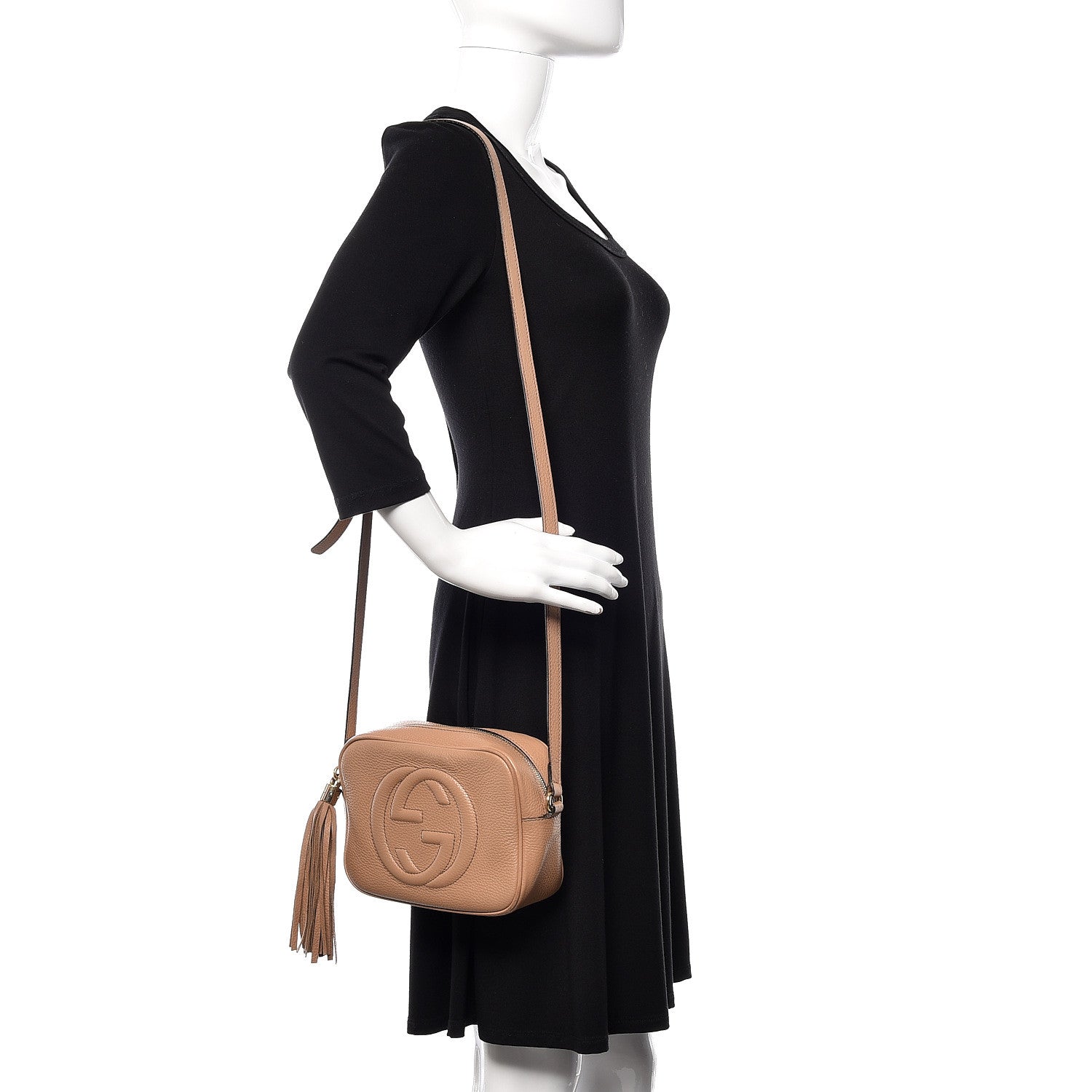 Gucci Pebbled Calfskin Small Soho Disco Bag Rose Beige 2 of 14