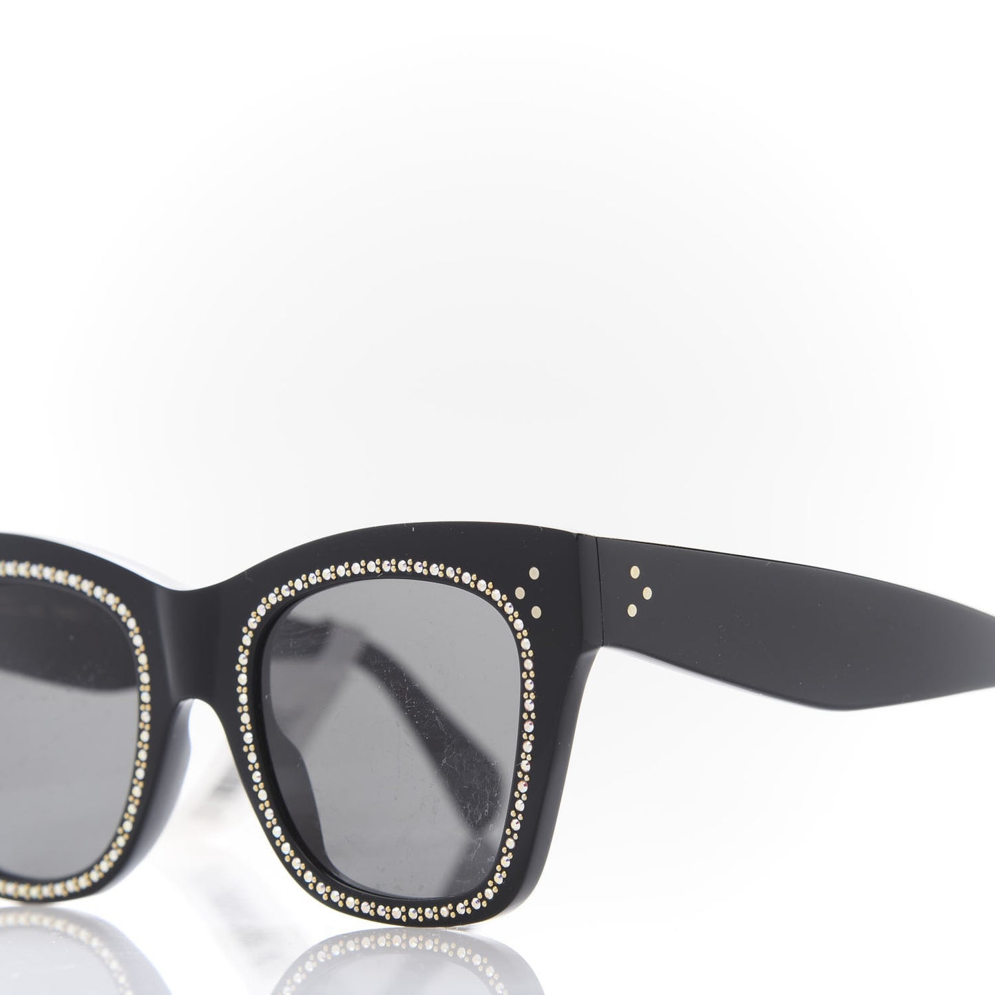 Acetate Crystal Cat Eye Sunglasses CL 4004IS Black