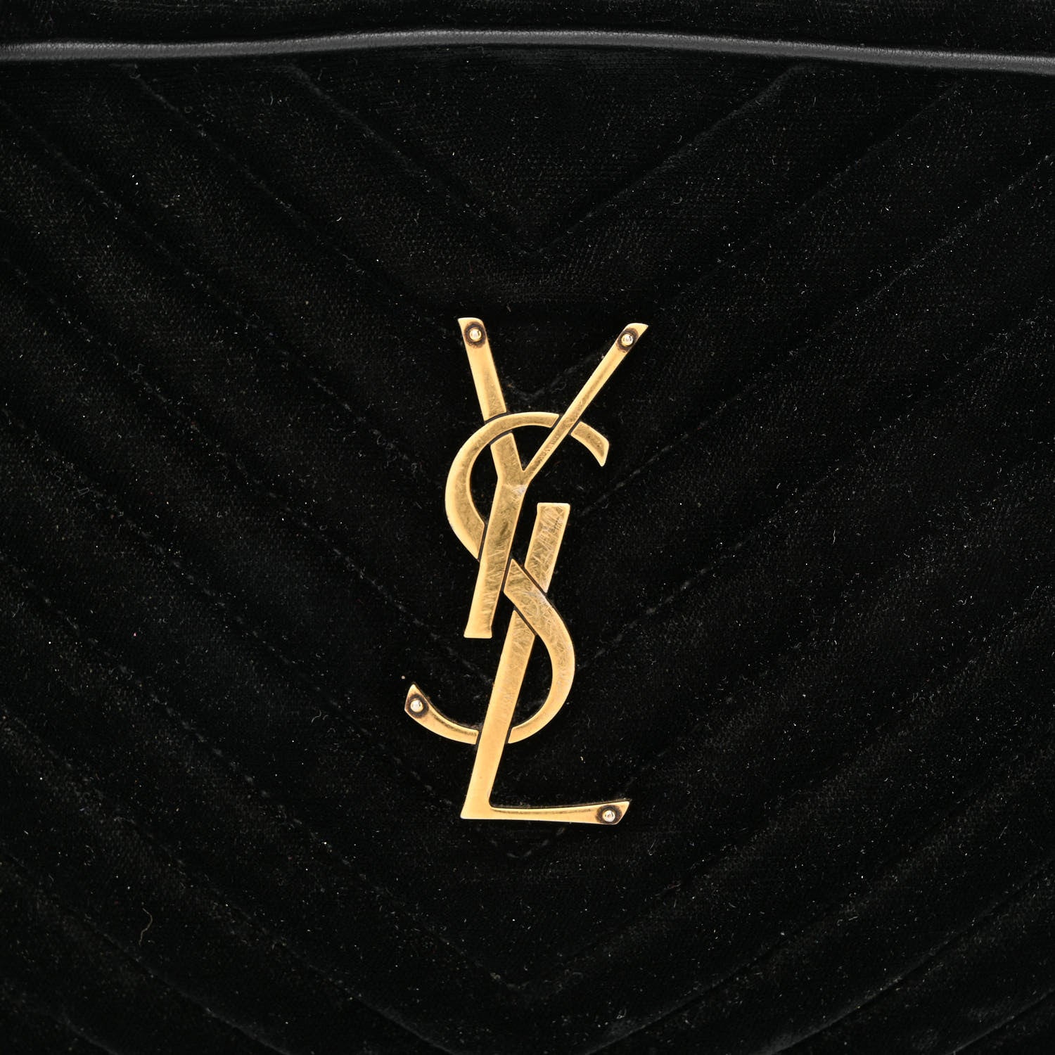 Saint Laurent Velvet Matelasse Monogram Lou Camera Bag Black 8 of 13