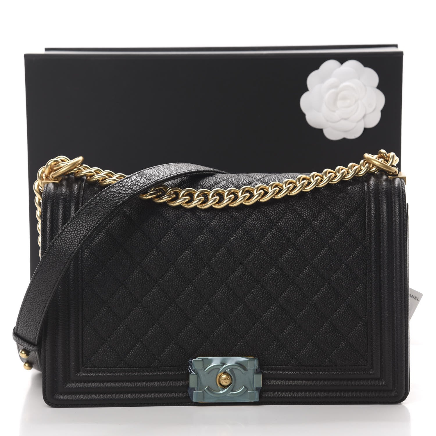 Chanel Caviar Quilted New Medium Boy Flap Black 10 of 11