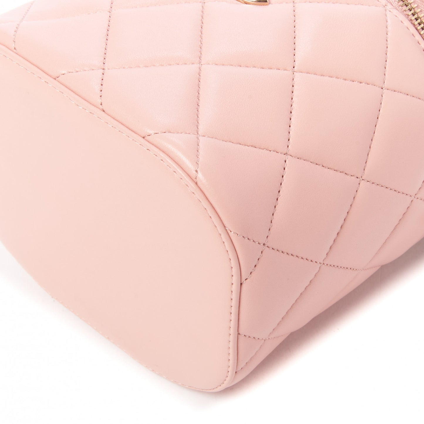 Lambskin Quilted Trendy Vanity Case Pink