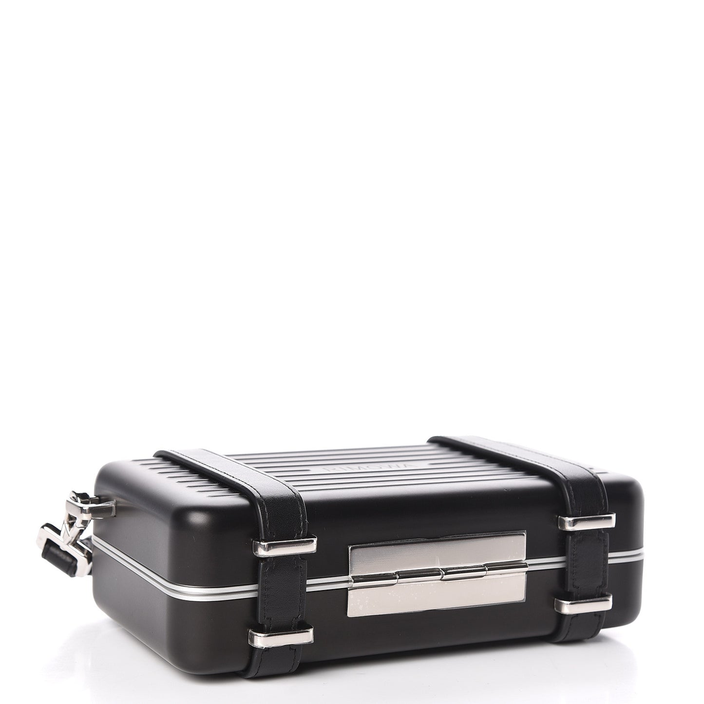 X RIMOWA Aluminum Personal Clutch On Strap Black