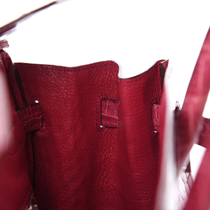 Hermes Shiny Porosus Crocodile Birkin 30 Rose Tyrien 11 of 36