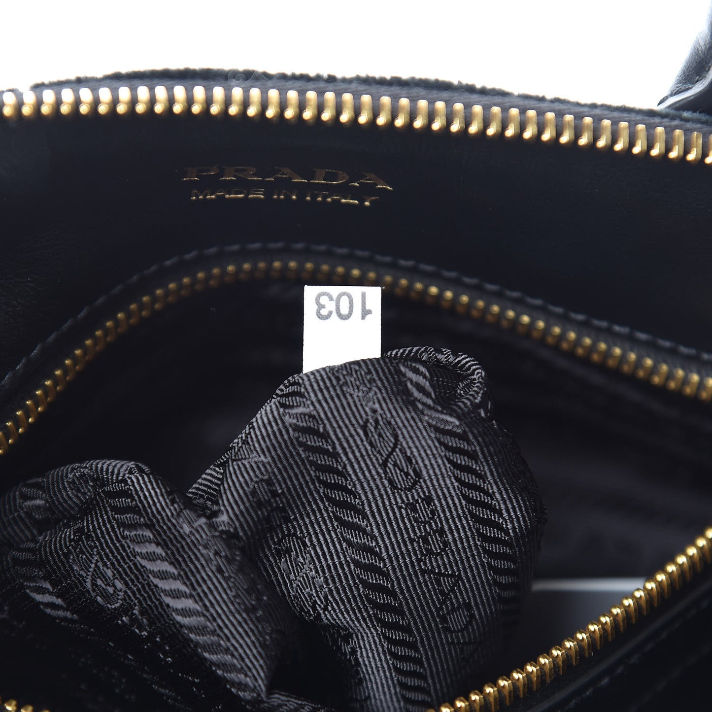 Velluto Impuntu Embroidered Tote Bag Black