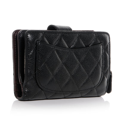 Chanel Caviar Quilted Zip Pocket Wallet Black 3 of 9