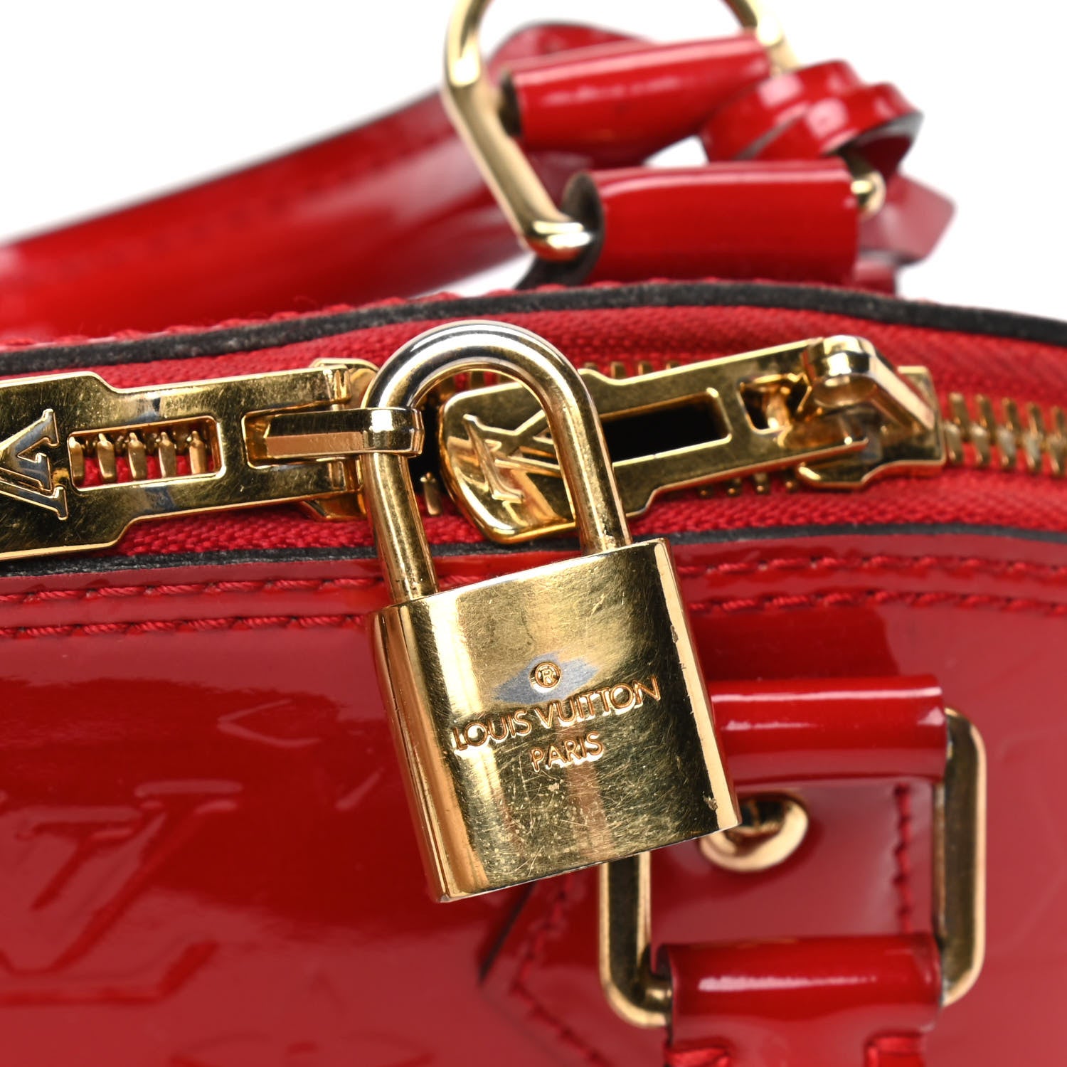 Louis Vuitton Vernis Alma BB Cherry 5 of 7