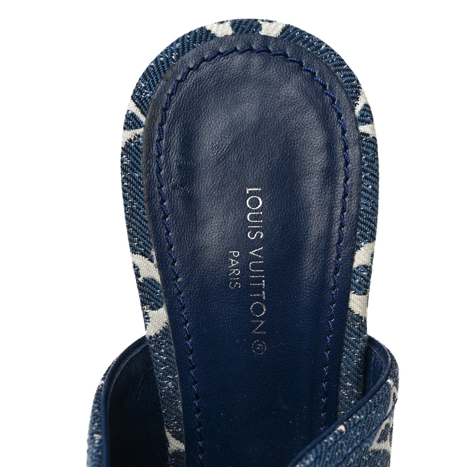 Louis Vuitton Denim Monogram Silhouette Mules 38 Navy Blue 7 of 9